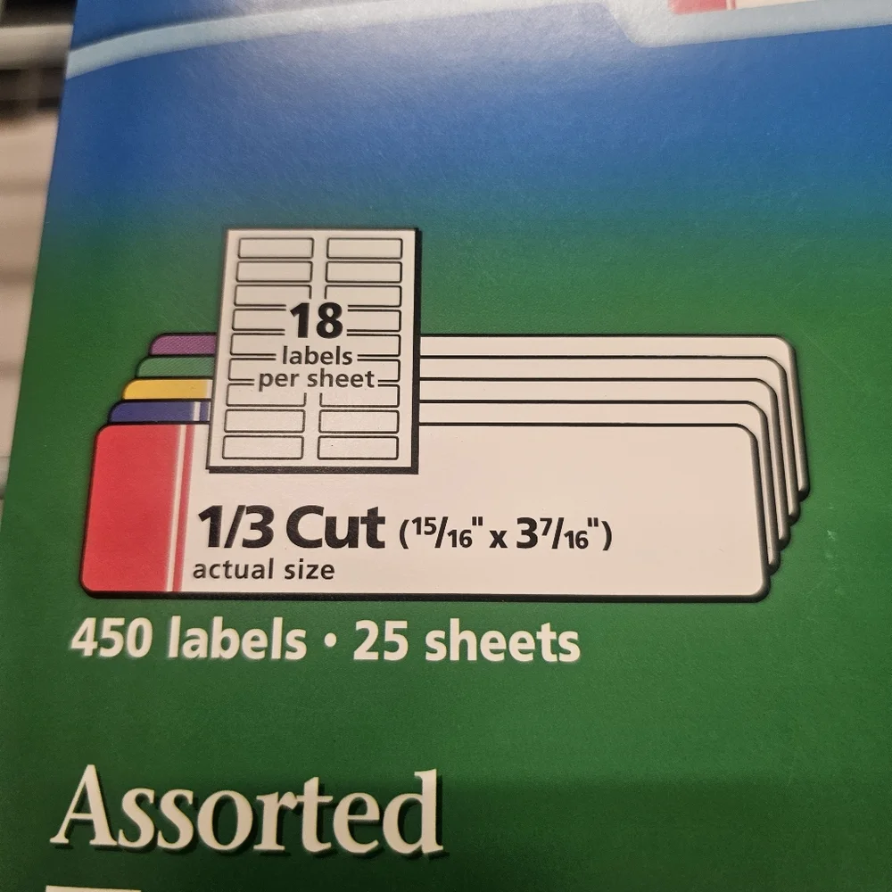 Avery Colored And White Label Sheets